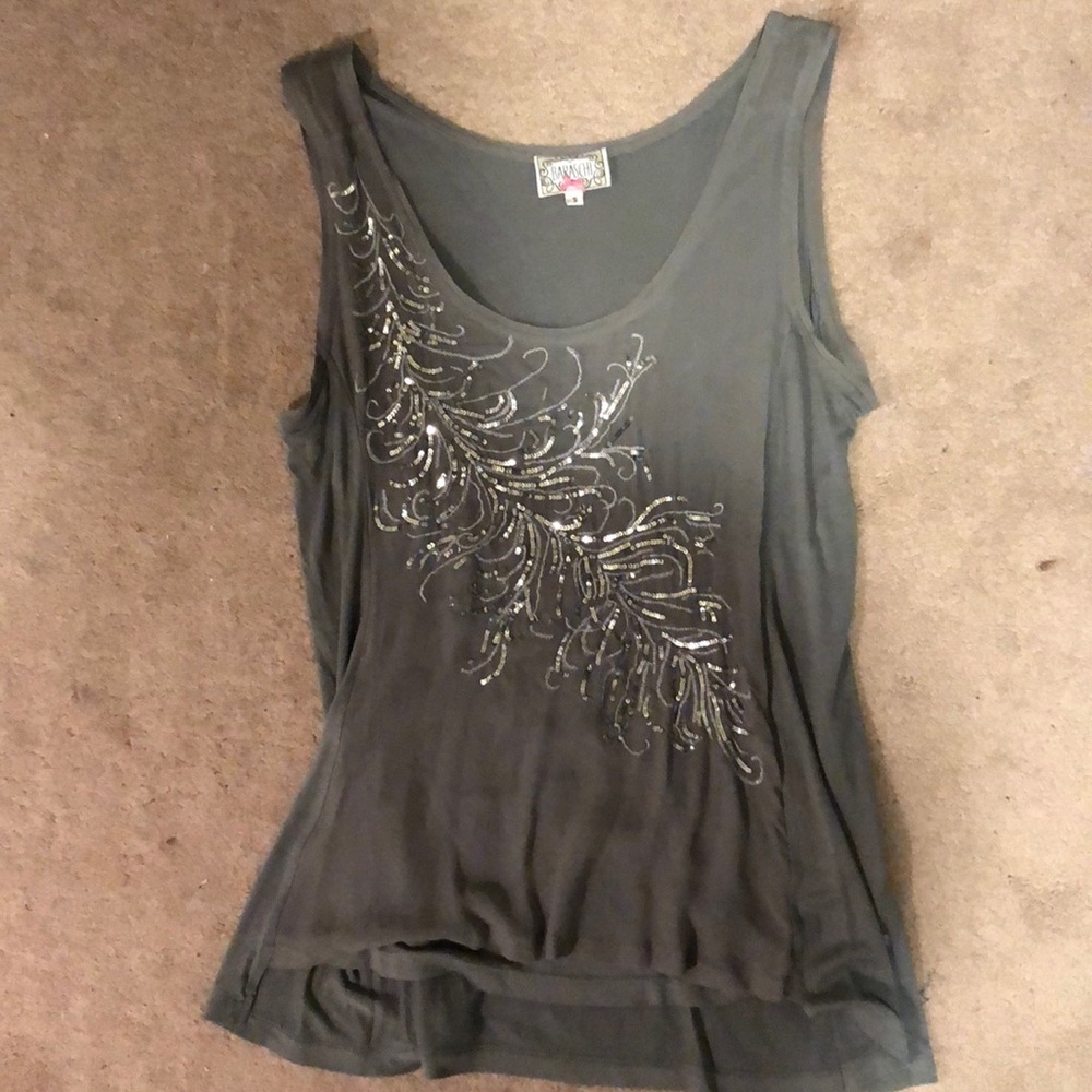 Anthropologie Sequined Tunic Tank